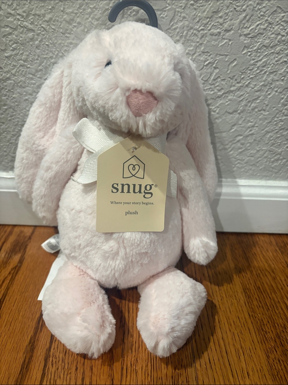 Plush Light Pink Bunny with Ribbon Bow